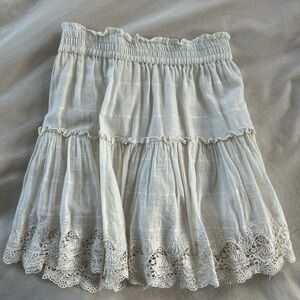 MISA Los Angeles cream lace skirt